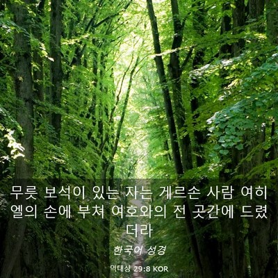 Picture 03 - 역대상 29:8 KOR - 무릇 보석이 있는 자는 게르손 사람 - Bible Verse Picture