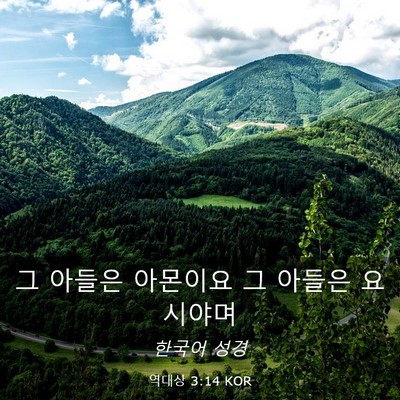 Picture 03 - 역대상 3:14 KOR - 그 아들은 아몬이요 그 아들은 - Bible Verse Picture