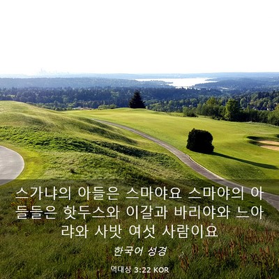 Picture 03 - 역대상 3:22 KOR - 스가냐의 아들은 스마야요 스마야의 - Bible Verse Picture