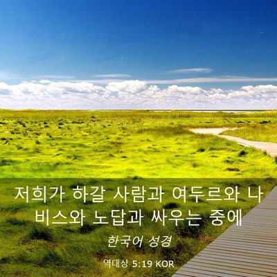 Picture 03 - 역대상 5:19 KOR - 저희가 하갈 사람과 여두르와 - Bible Verse Picture