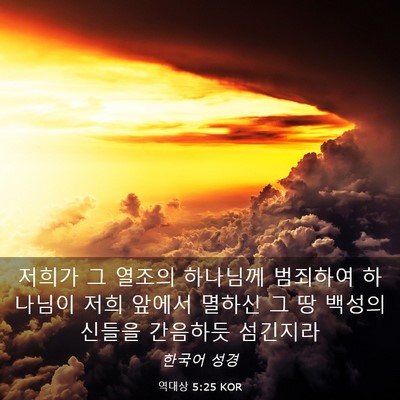Picture 03 - 역대상 5:25 KOR - 저희가 그 열조의 하나님께 범죄하여 - Bible Verse Picture
