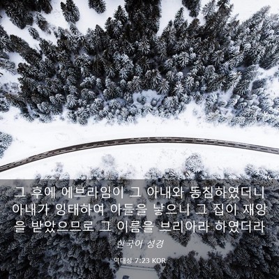 Picture 03 - 역대상 7:23 KOR - 그 후에 에브라임이 그 아내와 - Bible Verse Picture