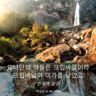Picture 03 - 역대상 9:40 KOR - 요나단의 아들은 므립바알이라 - Bible Verse Picture