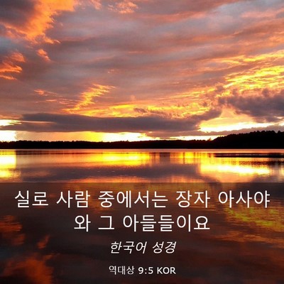Picture 03 - 역대상 9:5 KOR - 실로 사람 중에서는 장자 아사야와 - Bible Verse Picture