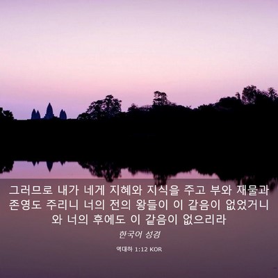 Picture 03 - 역대하 1:12 KOR - 그러므로 내가 네게 지혜와 지식을 - Bible Verse Picture