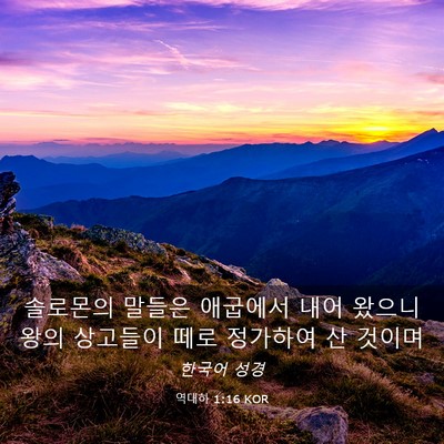 Picture 03 - 역대하 1:16 KOR - 솔로몬의 말들은 애굽에서 내어 - Bible Verse Picture