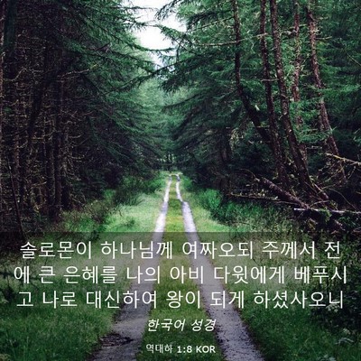 Picture 03 - 역대하 1:8 KOR - 솔로몬이 하나님께 여짜오되 주께서 - Bible Verse Picture