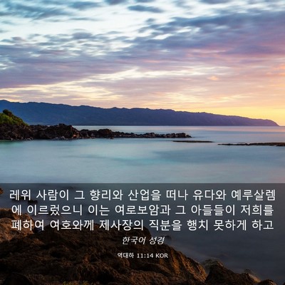 Picture 03 - 역대하 11:14 KOR - 레위 사람이 그 향리와 산업을 떠나 - Bible Verse Picture