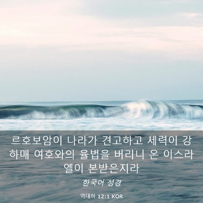 Picture 03 - 역대하 12:1 KOR - 르호보암이 나라가 견고하고 세력이 - Bible Verse Picture