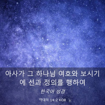 Picture 03 - 역대하 14:2 KOR - 아사가 그 하나님 여호와 보시기에 - Bible Verse Picture