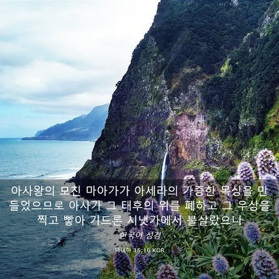 Picture 03 - 역대하 15:16 KOR - 아사왕의 모친 마아가가 아세라의 - Bible Verse Picture