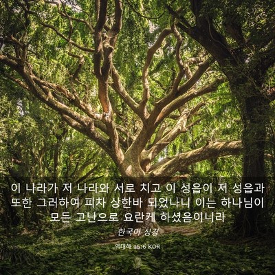 Picture 03 - 역대하 15:6 KOR - 이 나라가 저 나라와 서로 치고 이 - Bible Verse Picture