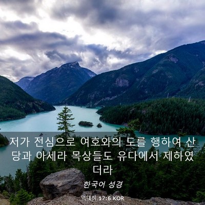 Picture 03 - 역대하 17:6 KOR - 저가 전심으로 여호와의 도를 행하여 - Bible Verse Picture