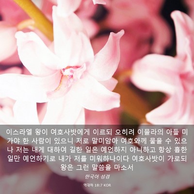 Picture 03 - 역대하 18:7 KOR - 이스라엘 왕이 여호사밧에게 이르되 - Bible Verse Picture
