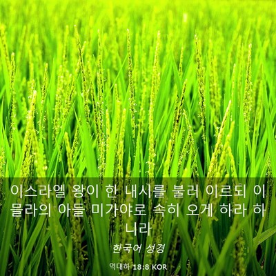 Picture 03 - 역대하 18:8 KOR - 이스라엘 왕이 한 내시를 불러 - Bible Verse Picture