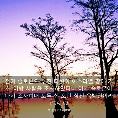 Picture 03 - 역대하 2:17 KOR - 전에 솔로몬의 부친 다윗이 이스라엘 - Bible Verse Picture