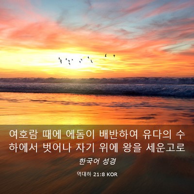Picture 03 - 역대하 21:8 KOR - 여호람 때에 에돔이 배반하여 유다의 - Bible Verse Picture