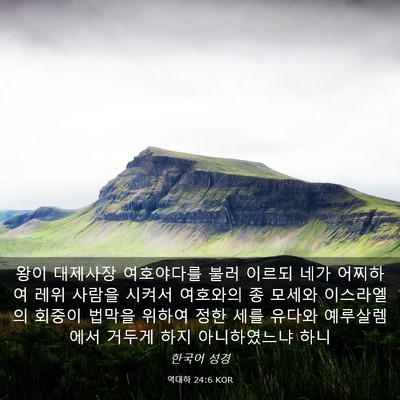 Picture 03 - 역대하 24:6 KOR - 왕이 대제사장 여호야다를 불러 - Bible Verse Picture