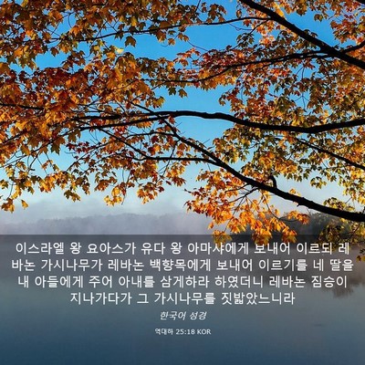 Picture 03 - 역대하 25:18 KOR - 이스라엘 왕 요아스가 유다 왕 - Bible Verse Picture