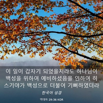 Picture 03 - 역대하 29:36 KOR - 이 일이 갑자기 되었을지라도 - Bible Verse Picture