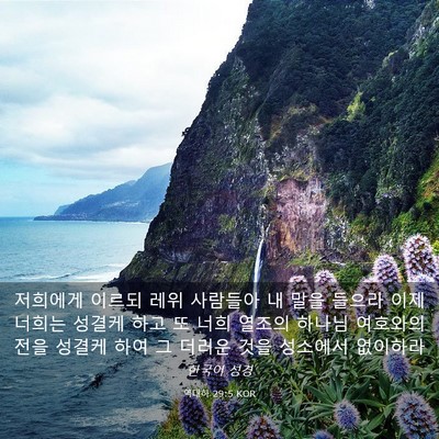 Picture 03 - 역대하 29:5 KOR - 저희에게 이르되 레위 사람들아 내 - Bible Verse Picture