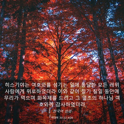 Picture 03 - 역대하 30:22 KOR - 히스기야는 여호와를 섬기는 일에 - Bible Verse Picture