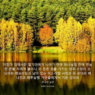 Picture 03 - 역대하 34:9 KOR - 저희가 대제사장 힐기야에게 나아가 - Bible Verse Picture