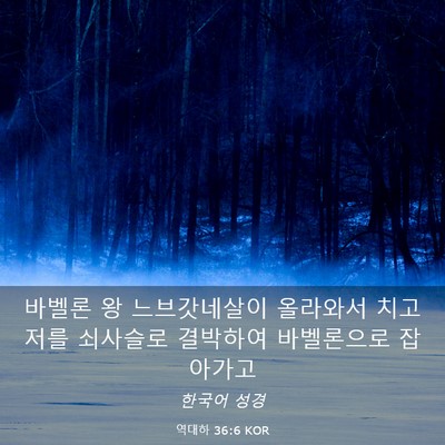 Picture 03 - 역대하 36:6 KOR - 바벨론 왕 느브갓네살이 올라와서 - Bible Verse Picture