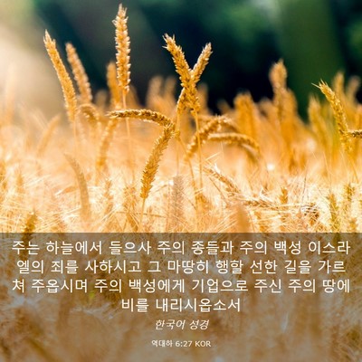 Picture 03 - 역대하 6:27 KOR - 주는 하늘에서 들으사 주의 종들과 - Bible Verse Picture