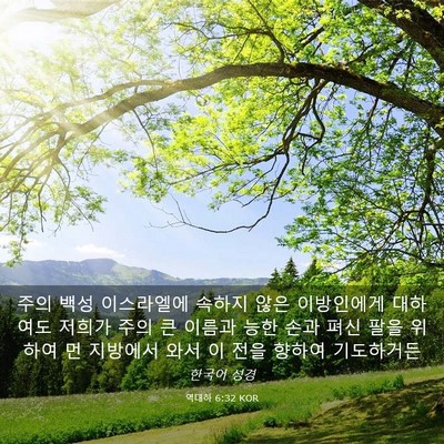 Picture 03 - 역대하 6:32 KOR - 주의 백성 이스라엘에 속하지 않은 - Bible Verse Picture