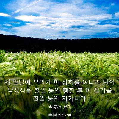 Picture 03 - 역대하 7:9 KOR - 제 팔일에 무리가 한 성회를 여니라 - Bible Verse Picture