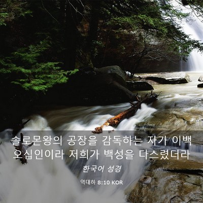 Picture 03 - 역대하 8:10 KOR - 솔로몬왕의 공장을 감독하는 자가 - Bible Verse Picture