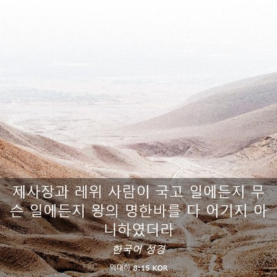 Picture 03 - 역대하 8:15 KOR - 제사장과 레위 사람이 국고 일에든지 - Bible Verse Picture