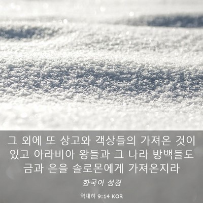 Picture 03 - 역대하 9:14 KOR - 그 외에 또 상고와 객상들의 가져온 - Bible Verse Picture