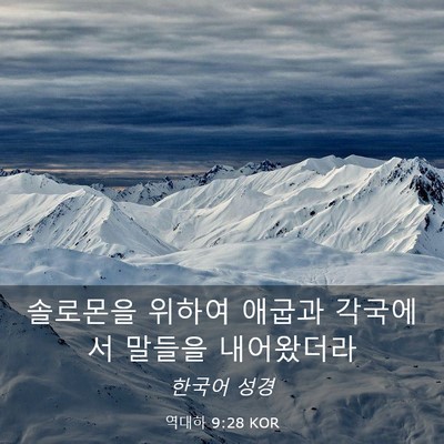 Picture 03 - 역대하 9:28 KOR - 솔로몬을 위하여 애굽과 각국에서 - Bible Verse Picture