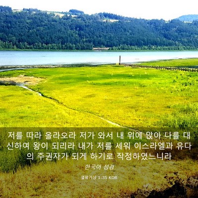 Picture 03 - 열왕기상 1:35 KOR - 저를 따라 올라오라 저가 와서 내 - Bible Verse Picture