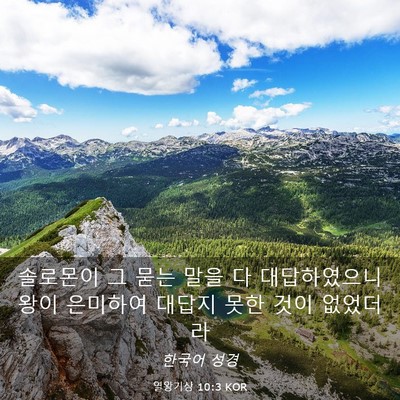 Picture 03 - 열왕기상 10:3 KOR - 솔로몬이 그 묻는 말을 다 - Bible Verse Picture