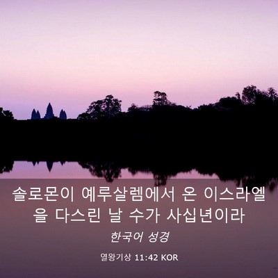 Picture 03 - 열왕기상 11:42 KOR - 솔로몬이 예루살렘에서 온 - Bible Verse Picture