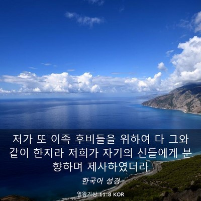 Picture 03 - 열왕기상 11:8 KOR - 저가 또 이족 후비들을 위하여 다 - Bible Verse Picture