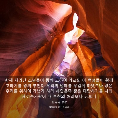 Picture 03 - 열왕기상 12:10 KOR - 함께 자라난 소년들이 왕께 고하여 - Bible Verse Picture