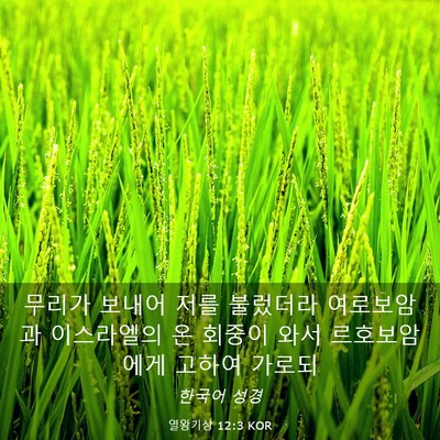 Picture 03 - 열왕기상 12:3 KOR - 무리가 보내어 저를 불렀더라 - Bible Verse Picture