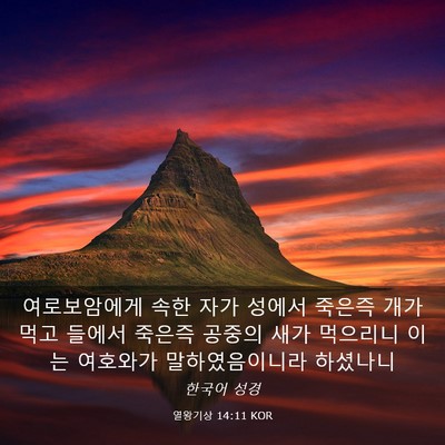 Picture 03 - 열왕기상 14:11 KOR - 여로보암에게 속한 자가 성에서 - Bible Verse Picture