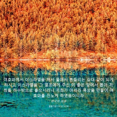 Picture 03 - 열왕기상 14:15 KOR - 여호와께서 이스라엘을 쳐서 물에서 - Bible Verse Picture