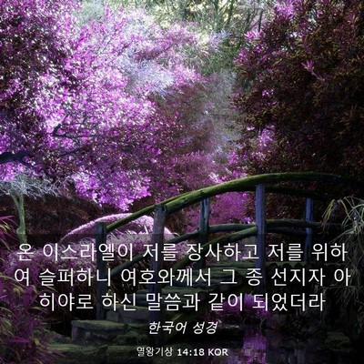 Picture 03 - 열왕기상 14:18 KOR - 온 이스라엘이 저를 장사하고 저를 - Bible Verse Picture