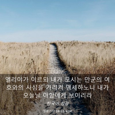 Picture 03 - 열왕기상 18:15 KOR - 엘리야가 이르되 내가 모시는 만군의 - Bible Verse Picture