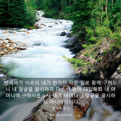 Picture 03 - 열왕기상 2:20 KOR - 밧세바가 이르되 내가 한가지 작은 - Bible Verse Picture