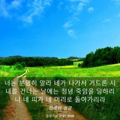 Picture 03 - 열왕기상 2:37 KOR - 너는 분명히 알라 네가 나가서 - Bible Verse Picture