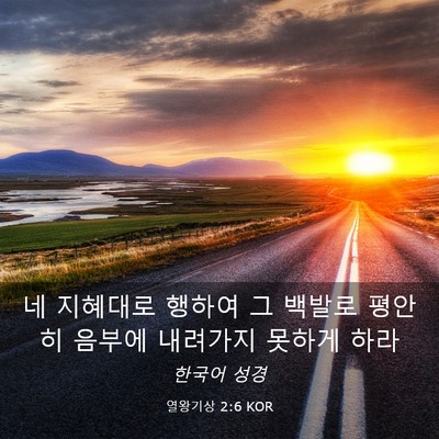 Picture 03 - 열왕기상 2:6 KOR - 네 지혜대로 행하여 그 백발로 - Bible Verse Picture