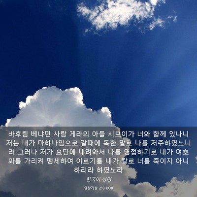 Picture 03 - 열왕기상 2:8 KOR - 바후림 베냐민 사람 게라의 아들 - Bible Verse Picture