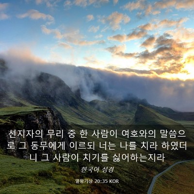 Picture 03 - 열왕기상 20:35 KOR - 선지자의 무리 중 한 사람이 - Bible Verse Picture